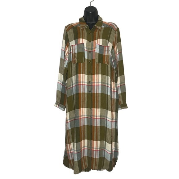 Anthropologie Pilcro Side-Slit Maxi Tunic Buttondown - Picture 2 of 12